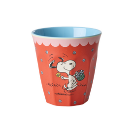 Rice - Melamine Cup with Snoopy Print - Red - Medium /