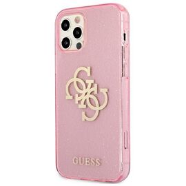 Guess GUHCP12LPCUGL4GPI iPhone 12 Pro Max 6,7" r&Atilde;&sup3;&Aring;&frac14;owy/pink hard case Glitter 4G Big Logo - Apple Cases - Cases - Techbox