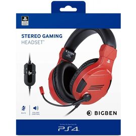 Playstation 4 HW Bigben Stereo Gaming Headset v3 (Red) - Headsets - Speakers & Headphones - Techbox