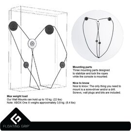 Floating Grips Xbox One X and Controller Wall Mounts - Bundle (Black) - Xbox One Accessories - Accessories for Consoles - Techbox