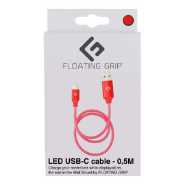 Floating Grip 0,5M LED USB-C Cable (Red) / Electronics | Techbox