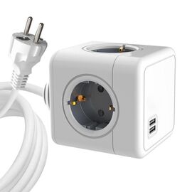 MicroConnect - 4 Way Schuko, 2 USB Ports Power Cube - With 1,5m Cable / Electronics - Αταξινόμητα -  - Techbox