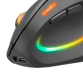 Speedlink - PIAVO PRO Illuminated Rechargeable Vertical Ergonomic Mouse - wireless, rubber-black / Computers | Techbox