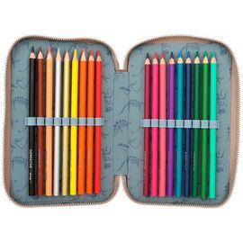 Dino World Triple Pencil Case LED Khaki Brown (412381) / Toys - Merchandise Office Supplies - Various - Techbox