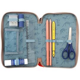 Dino World Triple Pencil Case LED Khaki Brown (412381) / Toys - Merchandise Office Supplies - Various - Techbox