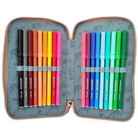 Dino World Triple Pencil Case LED Khaki Brown (412381) / Toys - Merchandise Office Supplies - Various - Techbox