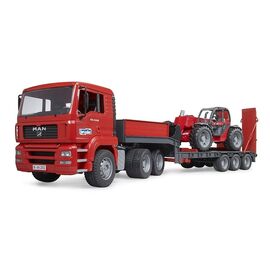 Bruder - MAN TGA truck with low loader trailer & Manitou telehandler (02774) / Toys