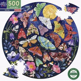 eeBoo - Round Puzzle 500 pcs - Moths - (EPZFMOT / Toys |  Techbox