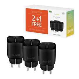 Hombli - Smart Socket (EU), Promo Pack 2+1, Black / Home and Kitchen