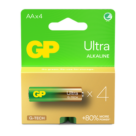 GP - Ultra Alkaline AA Batteries, 15AU/LR6, 1.5V, 4-Pack / Electronics