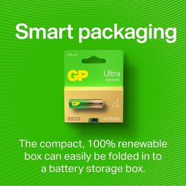 GP - Ultra Alkaline AA Batteries, 15AU/LR6, 1.5V, 4-Pack / Electronics