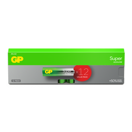 GP - Super Alkaline AA Batteries, 15A/LR6, 1.5V, 12-Pack / Electronics