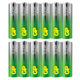 GP - Super Alkaline AA Batteries, 15A/LR6, 1.5V, 12-Pack / Electronics