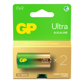 GP - Ultra Alkaline C Batteries, 14AU/LR14, 1.5V, 2-Pack / Electronics
