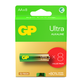 GP - Ultra Alkaline Battery, Size AA, 15AU/LR6, 1.5V, 8-pack / Electronics