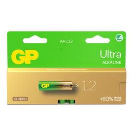 GP - Ultra Alkaline Battery, Size AA, 15AU/LR6, 1.5V, 12-pack / Electronics