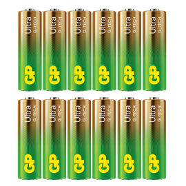 GP - Ultra Alkaline Battery, Size AA, 15AU/LR6, 1.5V, 12-pack / Electronics
