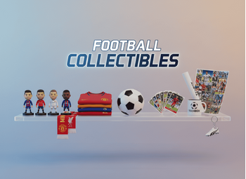 φιγούρες παικτών (Messi, Ronaldo, Haaland, Mbappé), φανέλες ομάδων (Barcelona, Real, Man Utd, Liverpool, Bayern), κασκόλ, ποδοσφαιρική μπάλα, συλλεκτικές κάρτες, κούπα, poster, μπρελόκ | Techbox