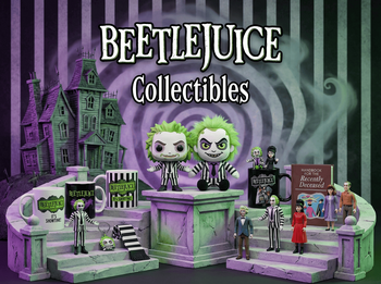 Beetlejuice Collectibles banner: Funko Pop Beetlejuice, φιγούρες, κούπες και αξεσουάρ | Techbox