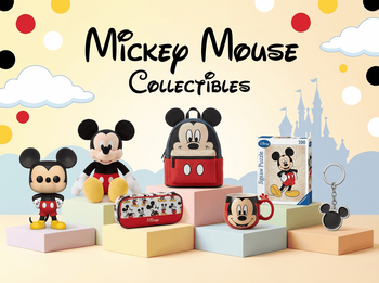 Mickey Mouse Collectibles banner: φιγούρα, plush, σχολική κασετίνα, σακίδιο, κούπα, puzzle, μπρελόκ | Techbox