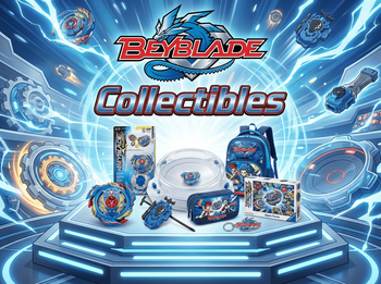Beyblade Collectibles banner: spinning tops, starter sets, battle arenas, launchers, ανταλλακτικά, σχολικά, κασετίνες, τσάντες, puzzles, μπρελόκ | Techbox