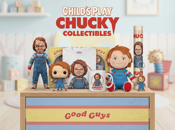 Child’s Play Chucky συλλεκτικά – φιγούρες Chucky, Funko Pop, παιδικό t-shirt, κούπα, λούτρινο, αφίσα, μπρελόκ – τοποθετημένα σε βάση Good Guys | Techbox