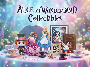 Alice in Wonderland συλλεκτικά – φιγούρες Alice, Mad Hatter, Cheshire Cat, Queen of Hearts, Funko-style pop, t-shirt, κούπα, αφίσα, μπρελόκ, βιβλίο | Techbox