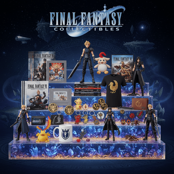 Final Fantasy games και συλλεκτικά – game boxes για PS5, PS4, Switch, Xbox, φιγούρες Cloud Strife, Gladiolus, keychain, fantasy crystal/sword platform | Techbox