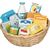 Goki - Toy shop miniatures in a basket, food and household goods / Toys