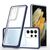 Clear 3in1 Case for Samsung Galaxy S22 Ultra Frame Gel Cover Blue | Techbox