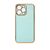 Lighting Color Case for iPhone 12 Pro Max, gel cover with a gold frame, mint | Techbox