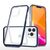 Clear 3in1 case for iPhone 14 Pro silicone cover with frame blue | Techbox