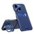 Leather Stand Case for iPhone 14 cover card wallet with stand blue - Apple Cases - Cases - Techbox