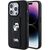 Karl Lagerfeld Gripstand Saffiano Karl&amp;Choupette Pins case for iPhone 15 Pro - black - Apple Cases - Cases - Techbox