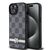 DKNY Leather Checkered Mono Pattern &amp; Printed Stripes Case for iPhone 15/14/13 - Black | Techbox