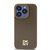 DKNY Leather Pattern Metal Logo MagSafe case for iPhone 15 / 14 / 13 - brown | Techbox