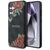 Guess Leather 4G Flowers Print Metal Classic Logo MagSafe Case for Samsung Galaxy S25 - Black - Samsung Cases - Cases - Techbox