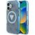 Guess IML Metal Glitter 4G Circle Triangle MagSafe Case for iPhone 16 - Blue | Techbox