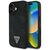 Guess Grained Hot Stamp Peony Triangle Logo MagSafe Case for iPhone 16 - Black | Techbox