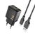 Dudao A23LEU 2.4A GaN EU USB-A Wall Charger with USB-A to Lightning Cable - Black | Techbox
