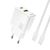 Dudao A27TCEU PD 30W GaN USB-A USB-C Wall Charger with USB-C Cable - White - Travel Chargers - Smartphone Chargers - Techbox