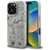 Karl Lagerfeld Grained Pattern &amp; Logo MagSafe Case for iPhone 16 Pro - Gray