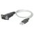 Manhattan USB-A to Serial Converter cable, 45cm, Male to Male, Serial/RS232/COM/DB9, Prolific PL-2303RA Chip, Equivalent to ICUSB232V2, Black/Silver cable, Three Year Warranty, Blister | Techbox