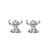 STITCH - Silver - 1 Pair of Studs Earrings - Silver Plated Brass