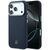 Mercedes Leather Semi Wrap Wood Effect MagSafe Case for iPhone 17 Pro Max - Navy Blue