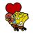 SpongeBob SquarePants Bobble Pin Badge Spongebob Heart 5 cm
