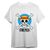 One Piece T-Shirt Circle Skull White