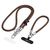 Tech-Protect C10S Crossbody phone lanyard (114 cm) + wrist strap (31 cm) - brown-titanium