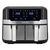 Heinrich‘’s HFR 8214 Double hot air fryer 2 x 4.5 l = 9.0 l 1300-2400 W Black - Silver