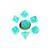 FanRoll Mini Dice Set Stardust Turquoise (7)